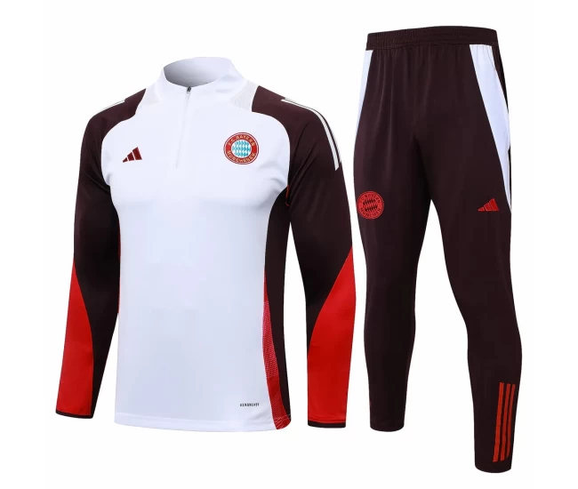 FC Bayern Munich White Training Technical Soccer Tracksuit 2024-25