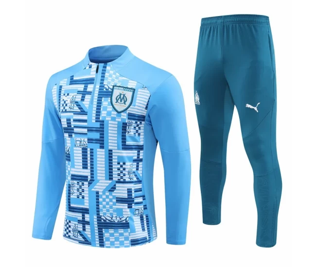 Olympique Marseille Blue Training Technical Soccer Tracksuit 2024-25