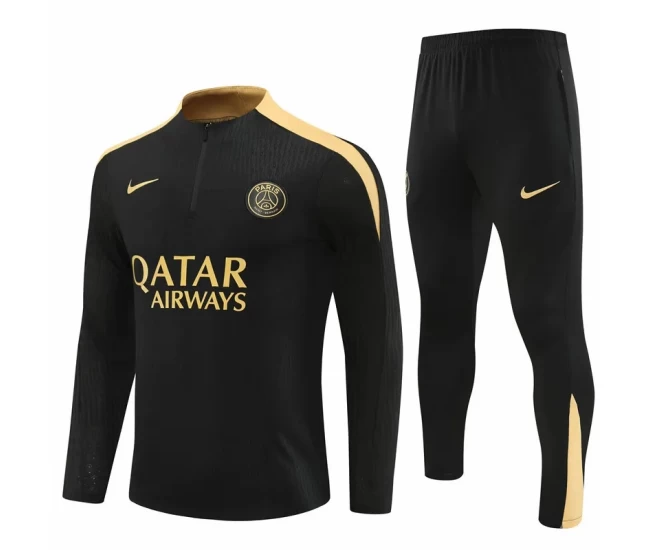 Paris Saint-Germain Black Training Technical Soccer Tracksuit 2024-25