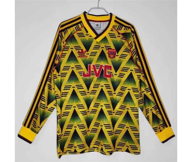 Arsenal FC Long Sleeve Away Retro Soccer Jersey 1990-1992