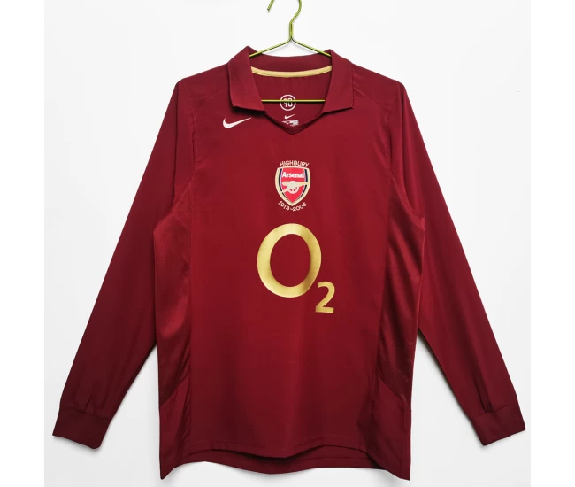 Arsenal FC Long Sleeve Home Retro Soccer Jersey 2005-2006