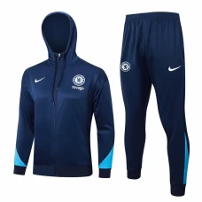 Chelsea FC Navy Training Hooded Presentation Soccer Tracksuit 2024-25