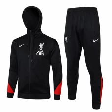 Liverpool FC Black Training Hooded Presentation Soccer Tracksuit 2024-25