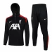 Liverpool FC Black Training Hooded Technical Soccer Tracksuit 2024-25