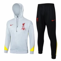 Liverpool FC White Training Hooded Presentation Soccer Tracksuit 2024-25