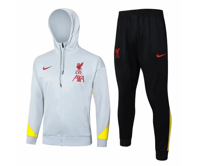 Liverpool FC White Training Hooded Presentation Soccer Tracksuit 2024-25