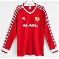 Manchester United FC Long Sleeve Home Retro Soccer Jersey 1986-1988