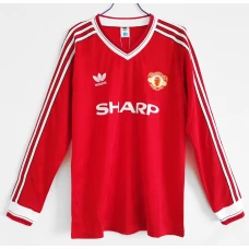 Manchester United FC Long Sleeve Home Retro Soccer Jersey 1986-1988