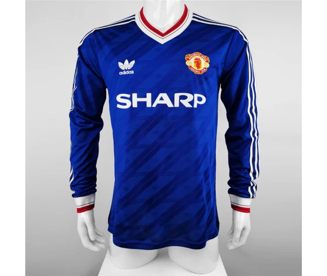 Manchester United FC Long Sleeve Third Retro Soccer Jersey 1986-1988