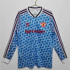 Manchester United FC Long Sleeve Away Retro Soccer Jersey 1990 