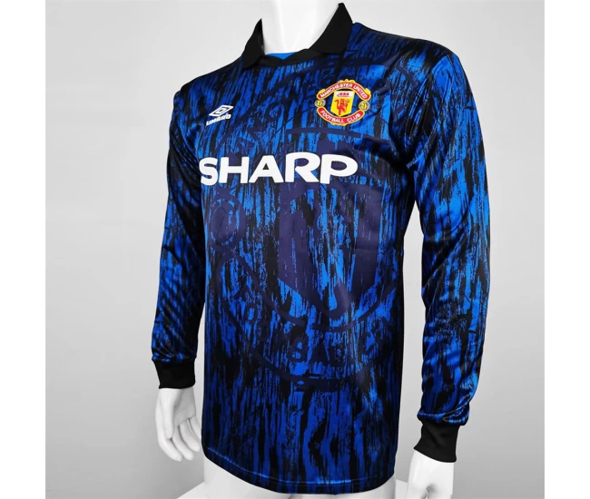 Manchester United FC Long Sleeve Away Retro Soccer Jersey 1992-1993