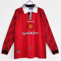 Manchester United FC Long Sleeve Home Retro Soccer Jersey 1996-1997