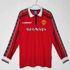 Manchester United FC Long Sleeve Home Retro Soccer Jersey 1998-1999 