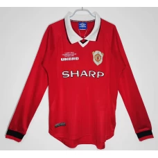 Manchester United FC Long Sleeve Home Retro Soccer Jersey 1999-2000