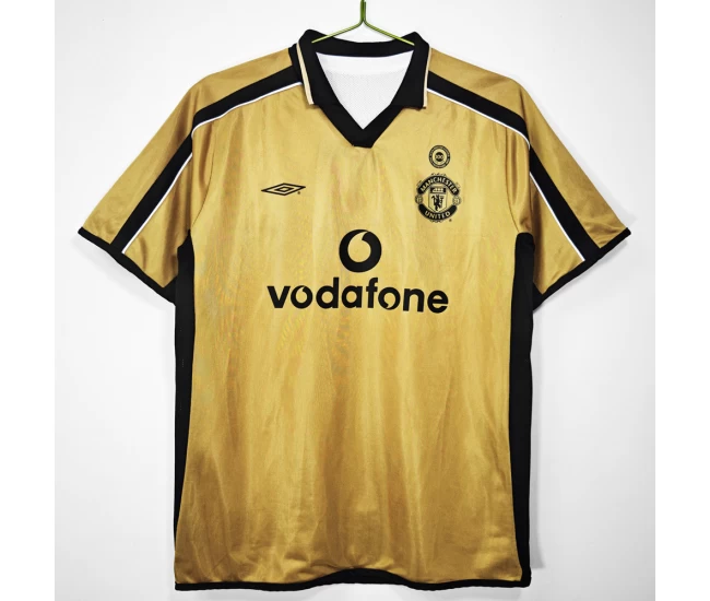 Manchester United FC Centenary Gold Retro Soccer Jersey 2001-2002