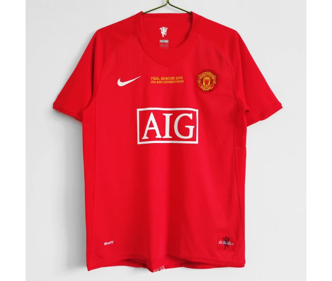 Manchester United FC Euro Home Retro Soccer Jersey 2007-2008