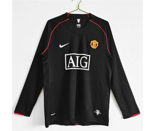 Manchester United FC Long Sleeve Away Retro Soccer Jersey 2007-2008