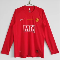 Manchester United FC Euro Long Sleeve Home Retro Soccer Jersey 2007-2008