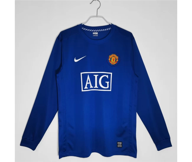 Manchester United FC Long Sleeve Third Retro Soccer Jersey 2008-2009