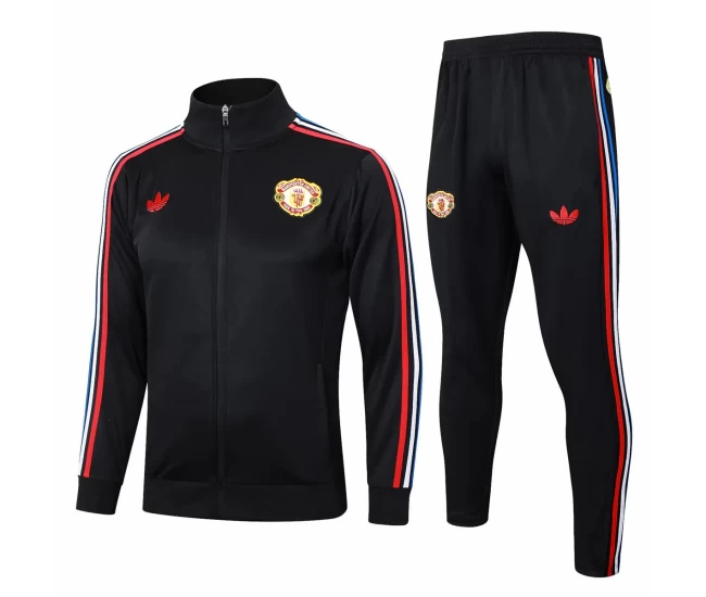 Manchester United Black Training Presentation Soccer Tracksuit 2024-25