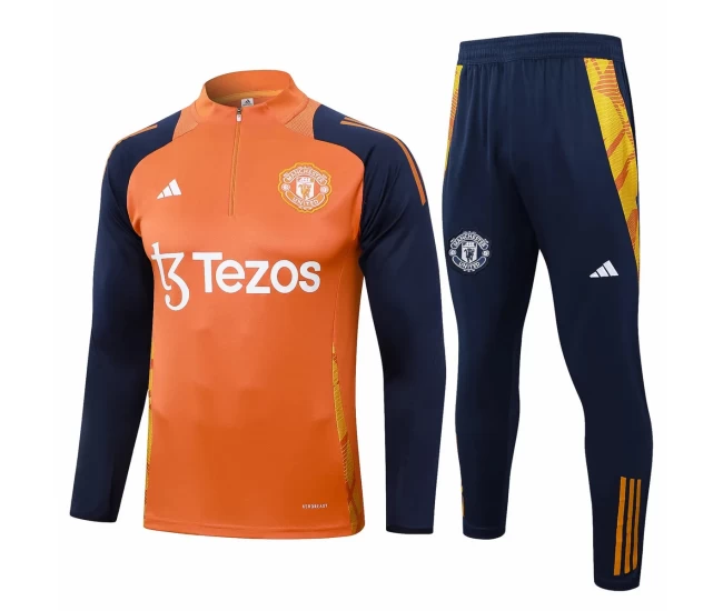 Manchester United Orange Training Technical Soccer Tracksuit 2024-25