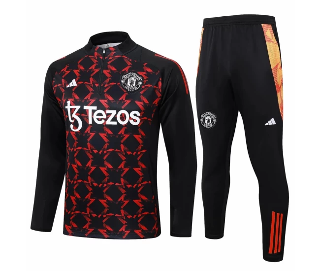 Manchester United Black Training Technical Soccer Tracksuit 2024-25