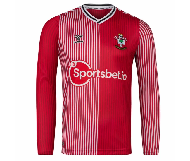 Southampton FC Men's Long Sleeve Home Soccer Jersey 2023-24