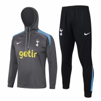 Tottenham Hotspur Grey Training Hooded Technical Soccer Tracksuit 2024-25