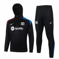 FC Barcelona Black Hooded Technical Soccer Tracksuit 2024-25