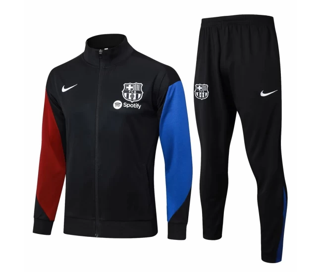 FC Barcelona Black Training Presentation Soccer Tracksuit 2024-25