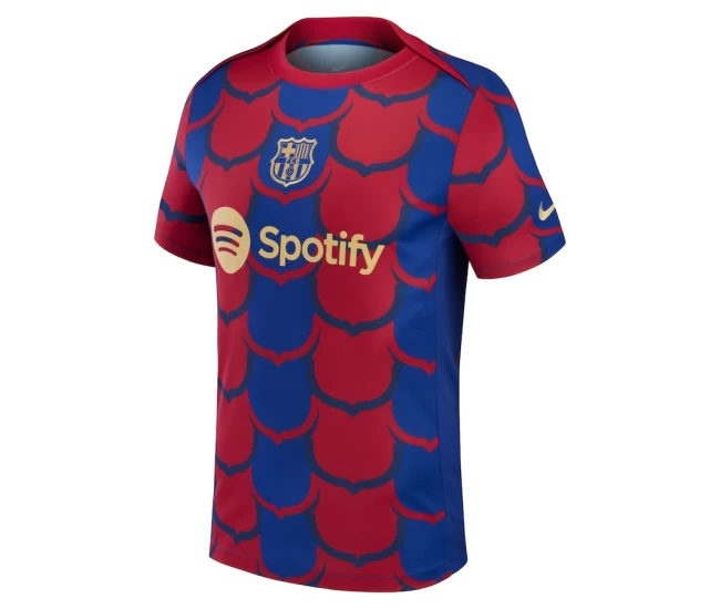 FC Barcelona Mens Blue Pre Match Soccer Jersey 2023