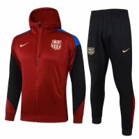 FC Barcelona Red Hooded Presentation Soccer Tracksuit 2024-25