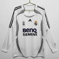 Real Madrid Long Sleeve Home Retro Soccer Jersey 2006-2007