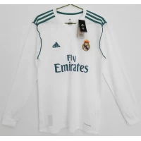 Real Madrid Long Sleeve Home Retro Soccer Jersey 2017-2018