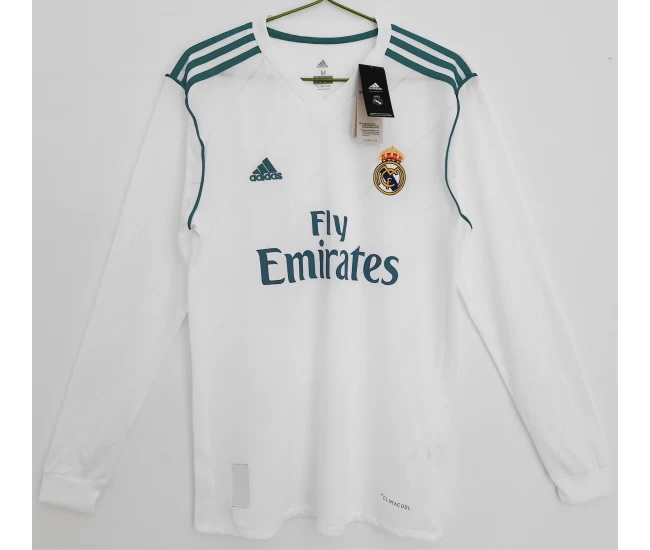 Real Madrid Long Sleeve Home Retro Soccer Jersey 2017-2018