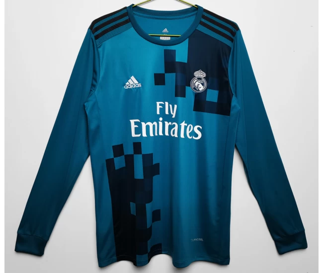 Real Madrid Long Sleeve Third Retro Soccer Jersey 2017-2018