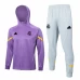 Real Madrid Purple Hooded Presentation Soccer Tracksuit 2024-25