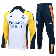 Real Madrid White Training Technical Soccer Tracksuit 2024-25