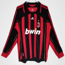 AC Milan Long Sleeve Home Retro Soccer Jersey 2006-2007