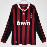 AC Milan Long Sleeve Home Retro Soccer Jersey 2009-2010