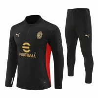 AC Milan Black Training Technical Soccer Tracksuit 2024-25