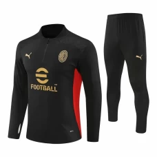 AC Milan Black Training Technical Soccer Tracksuit 2024-25