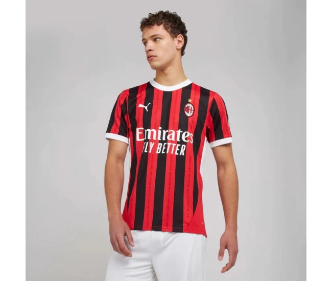 AC Milan Mens Home Authentic Soccer Jersey 2024-25