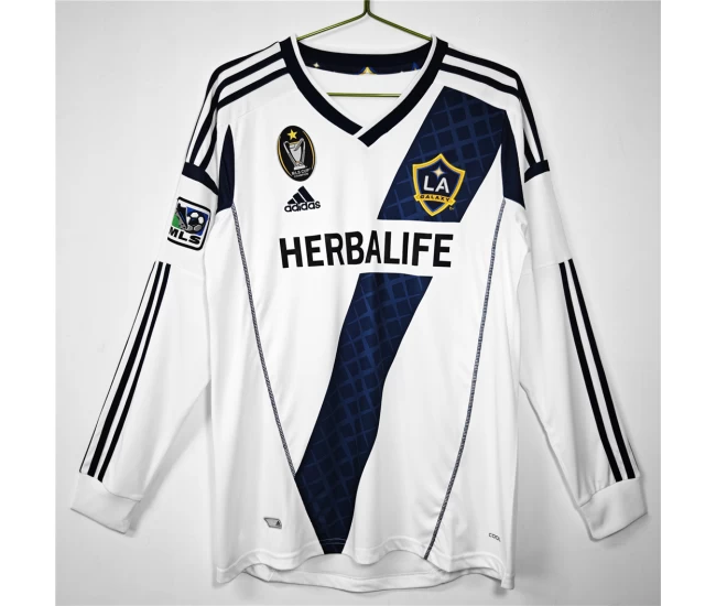 LA Galaxy Long Sleeve Home Retro Soccer Jersey 2012