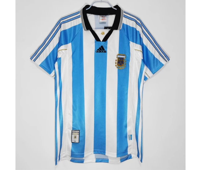 Argentina Home Retro Soccer Jersey 1998-1999