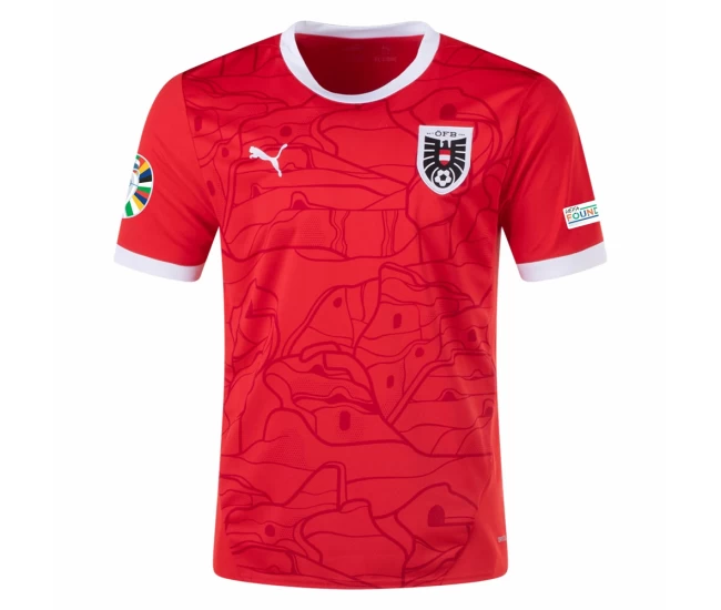 Austria Mens Home Euro Soccer Jersey 2024