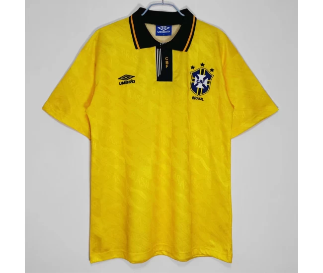 Brazil Home Retro Soccer Jersey 1991-1993