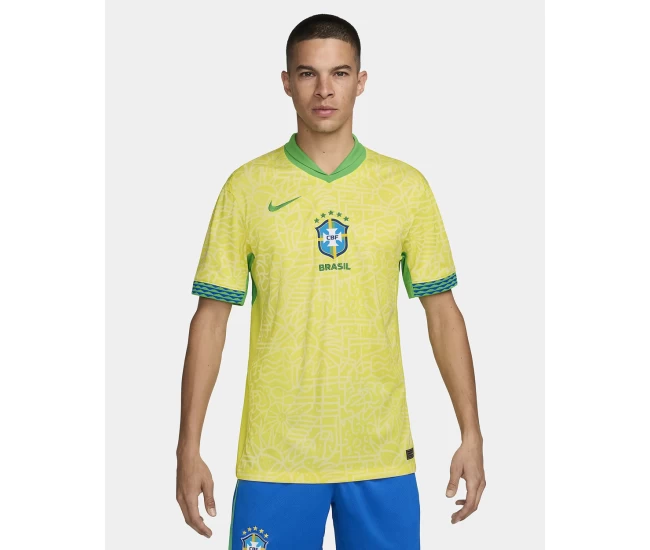 Brazil Mens Home Authentic Soccer Jersey 2024