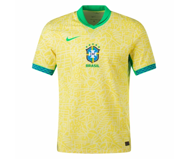 Brazil Mens Home Soccer Jersey 2024