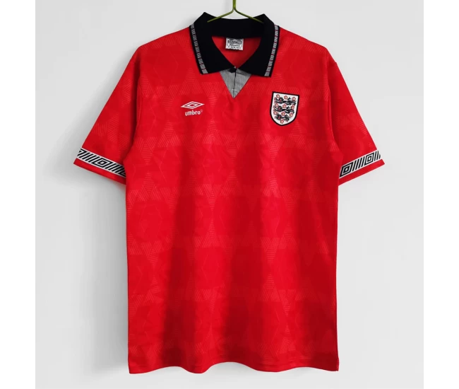 England Away Retro Soccer Jersey 1990 